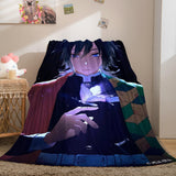 Charger l&#39;image dans la visionneuse de la galerie, Demon Slayer Cosplay flanelle polaire couverture jeter couette lit couvertures