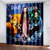 Load image into Gallery viewer, Demon Slayer Curtains Pattern Blackout Window Drapes