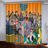 Load image into Gallery viewer, Family Guy Curtains Pattern Blackout Window Drapes