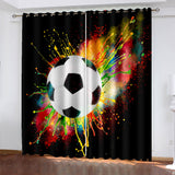 Load image into Gallery viewer, Football Soccer Curtains Blackout Window Drapes