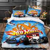 Charger l&#39;image dans la visionneuse de la galerie, Jeu Hot Wheels Cosplay Ensemble de literie pour enfants Housses de couette Ensembles de lit de couette