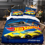 Charger l&#39;image dans la visionneuse de la galerie, Jeu Hot Wheels Cosplay Ensemble de literie pour enfants Housses de couette Ensembles de lit de couette