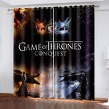 Charger l&#39;image dans la visionneuse de la galerie, Game of Thrones Rideaux Ice and Fire Blackout Fenêtre Traitements Rideaux