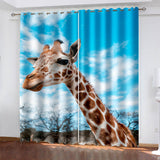 Load image into Gallery viewer, Giraffe Curtains Pattern Blackout Window Drapes