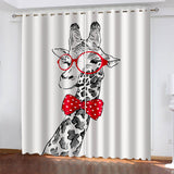 Load image into Gallery viewer, Giraffe Curtains Pattern Blackout Window Drapes