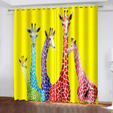 Load image into Gallery viewer, Giraffe Curtains Pattern Blackout Window Drapes