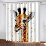 Load image into Gallery viewer, Giraffe Curtains Pattern Blackout Window Drapes