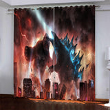 Load image into Gallery viewer, Godzilla vs Kong Curtains Blackout Window Drapes