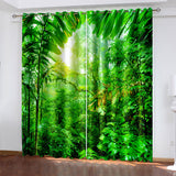 Load image into Gallery viewer, Green Plants Curtains Blackout Window Treatments Drapes for Room Decoration