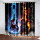 Load image into Gallery viewer, Guitar Curtains Blackout Window Treatments Drapes for Room Decoration