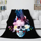 Load image into Gallery viewer, Halloween Horror Skeleton Skull Flannel Fleece Blanket Wrap Nap Blanket