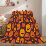 Charger l&#39;image dans la visionneuse de la galerie, Couverture en molleton de flanelle de décoration de fête d&#39;Halloween