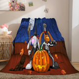 Charger l&#39;image dans la visionneuse de la galerie, Couverture en molleton de flanelle de décoration de fête d&#39;Halloween