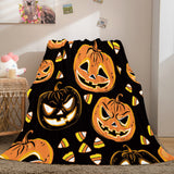 Load image into Gallery viewer, Halloween Pumpkin Flannel Fleece Blanket Wrap Nap Quilt Bedding Blanket