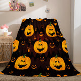 Load image into Gallery viewer, Halloween Pumpkin Party Flannel Fleece Blanket Wrap Nap Quilt Blanket