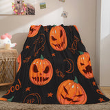 Load image into Gallery viewer, Halloween Pumpkin Soft Flannel Fleece Blanket Wrap Nap Quilt Blanket