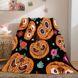 Load image into Gallery viewer, Halloween Pumpkin Soft Flannel Fleece Blanket Wrap Nap Quilt Blanket