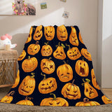 Load image into Gallery viewer, Halloween Pumpkin Soft Flannel Fleece Blanket Wrap Nap Quilt Blanket