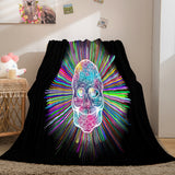 Load image into Gallery viewer, Halloween Skeleton Skull Flannel Fleece Blanket Quilt Bedding Blankets