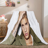 Charger l&#39;image dans la visionneuse de la galerie, Justin Bieber Couverture en molleton de flanelle Couverture de sieste enveloppante