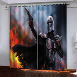 Load image into Gallery viewer, Mandalorian Baby Yoda Curtains Blackout Window Drapes