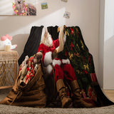 Load image into Gallery viewer, Merry Christmas Blanket Flannel Fleece Throw Quilt Wrap Nap Blanket