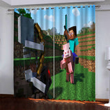 Load image into Gallery viewer, Minecraft Pattern Curtains Blackout Window Drapes