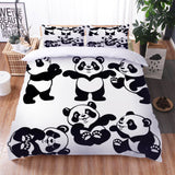 Charger l&#39;image dans la visionneuse de la galerie, Parure de lit motif panda housse de couette drap de lit ensembles de lit