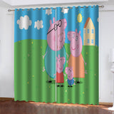 Load image into Gallery viewer, Peppa Pig Curtains Blackout Window Treatments Drapes for Room Decoration