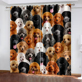 Charger l&#39;image dans la visionneuse de la galerie, Chiens de compagnie Rideaux Blackout Fenêtre Traitements Rideaux pour la décoration de la chambre