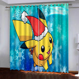 Load image into Gallery viewer, Pikachu Curtains Pattern Blackout Window Drapes