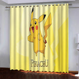 Load image into Gallery viewer, Pikachu Curtains Pattern Blackout Window Drapes