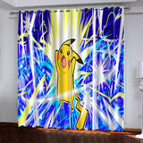 Load image into Gallery viewer, Pikachu Curtains Pattern Blackout Window Drapes