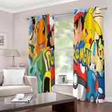 Charger l&#39;image dans la visionneuse de la galerie, Pokémon Pikachu Rideaux Rideaux de fenêtre occultants pour la décoration de la chambre