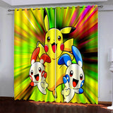 Load image into Gallery viewer, Pokémon Pikachu Curtains Pattern Blackout Window Drapes