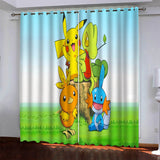 Load image into Gallery viewer, Pokémon Pikachu Curtains Pattern Blackout Window Drapes