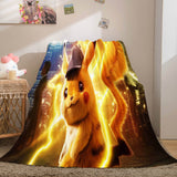 Charger l&#39;image dans la visionneuse de la galerie, Pokemon Pikachu flanelle polaire couverture jeter Cosplay Wrap sieste couverture