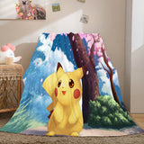 Charger l&#39;image dans la visionneuse de la galerie, Pokemon Pikachu flanelle polaire couverture jeter Cosplay Wrap sieste couverture