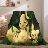 Charger l&#39;image dans la visionneuse de la galerie, Pokemon Pikachu flanelle polaire couverture jeter Cosplay Wrap sieste couverture