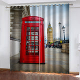 Load image into Gallery viewer, Retro Phone Booth Curtains Blackout Window Drapes Room Decoration