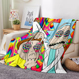 Load image into Gallery viewer, Rick and Morty Pattern Blanket Flannel Throw Room Decoration