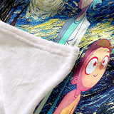 Load image into Gallery viewer, Rick and Morty Pattern Blanket Flannel Throw Room Decoration