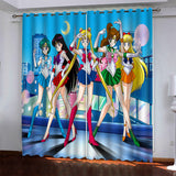 Load image into Gallery viewer, Sailor Moon Pattern Curtains Blackout Window Drapes