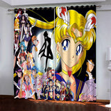 Load image into Gallery viewer, Sailor Moon Pattern Curtains Blackout Window Drapes