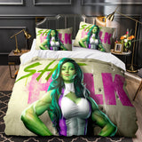 Charger l&#39;image dans la visionneuse de la galerie, She Hulk ensemble de literie Cosplay couette housse de couette ensembles de draps