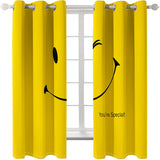 Load image into Gallery viewer, Smile Emoji Curtains Blackout Window Treatments Drapes for Room Decoration