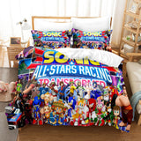 Load image into Gallery viewer, Sonic Cosplay Kids Bedding Set Present Quilt Duvet Cover Bed Sets