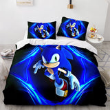 Load image into Gallery viewer, Sonic Cosplay Kids Bedding Set Present Quilt Duvet Cover Bed Sets