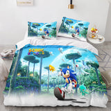 Load image into Gallery viewer, Sonic Cosplay Kids Bedding Set Present Quilt Duvet Cover Bed Sets