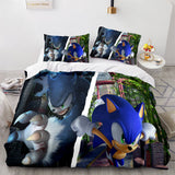 Load image into Gallery viewer, Sonic Cosplay Kids Bedding Set Present Quilt Duvet Cover Bed Sets